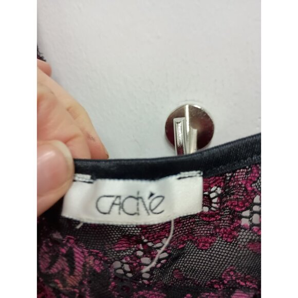 Cache Cami Tank Top Y2K Vintage Womens Small Pink Lace Sheer Fairy Grunge - Picture 5 of 8